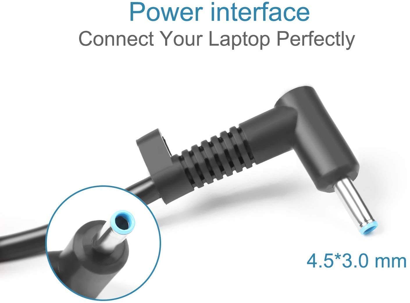 HP Original 65W Laptop Charger Adapter 19.5V 3.33A (4.5mm Pin) for HP Pavilion – Black, Without Power Cable