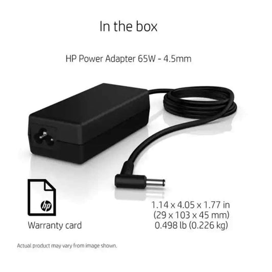 HP Original 65W Laptop Charger Adapter 19.5V 3.33A (4.5mm Pin) for HP Pavilion – Black, Without Power Cable